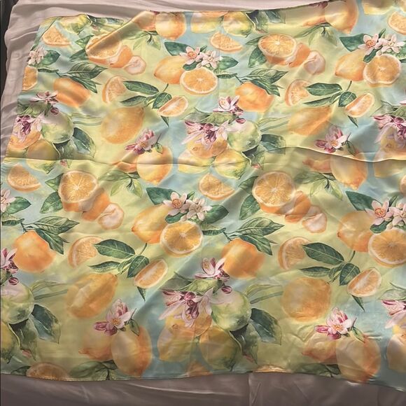 Floral Citrus Print Women's Scarf, purchased in Italy - new with tag - Picture 1 of 2